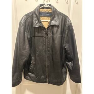 Vintage Dockers Mens's Black Cows Leather Jacket Size L